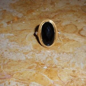 Julie Vos Obsidian Black Cassis Ring Size 8